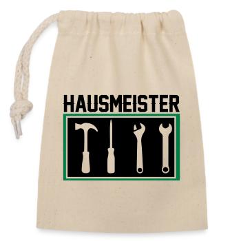 Tool caretaker - Closable cotton gift bag (14x20cm) - nature - Front