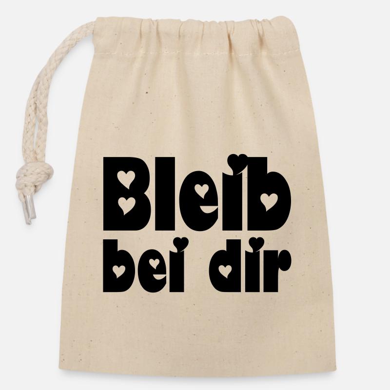 bleib bei dir - Verschließbarer Geschenkbeutel aus Baumwolle (14x20cm) - Natur