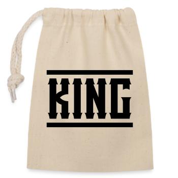 KING - Verschließbarer Geschenkbeutel aus Baumwolle (14x20cm) - Natur - Vorne