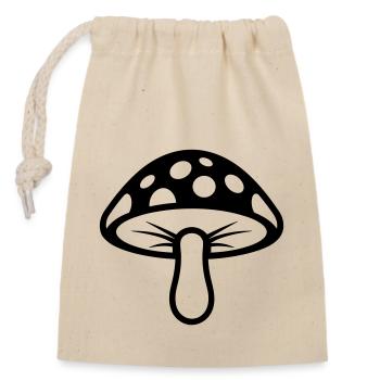 Pilz - Verschließbarer Geschenkbeutel aus Baumwolle (14x20cm) - Natur - Vorne