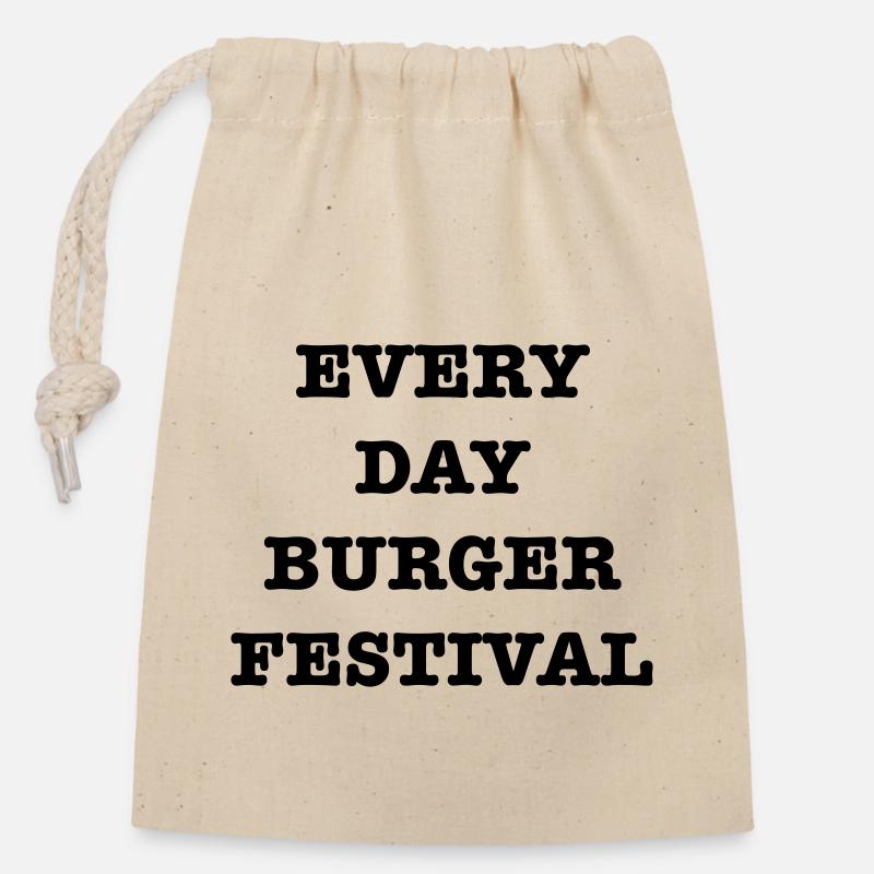 EveryDayBurgerFestival - Closable cotton gift bag (14x20cm) - nature