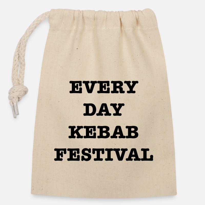 EveryDayKebabFest - Closable cotton gift bag (14x20cm) - nature