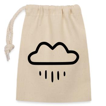 Nuage de pluie simple - Sac cadeau en coton avec cordon (14 x 20 cm) - nature - Devant