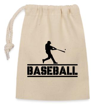 Baseball 01 - Closable cotton gift bag (14x20cm) - nature - Front