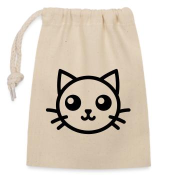 Cute Cat Head Cute Cat - Closable cotton gift bag (14x20cm) - nature - Front