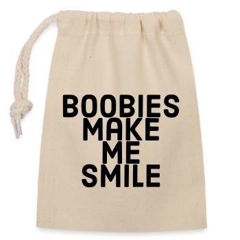 Les fous me font sourire - Sac cadeau en coton avec cordon (14 x 20 cm) - nature - Devant