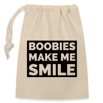 Les fous me font sourire - Sac cadeau en coton avec cordon (14 x 20 cm) - nature - Devant