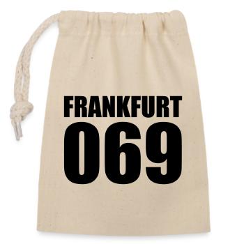 069 Francfort – Notre ville Ville de #Frankfurt - Sac cadeau en coton avec cordon (14 x 20 cm) - nature - Devant