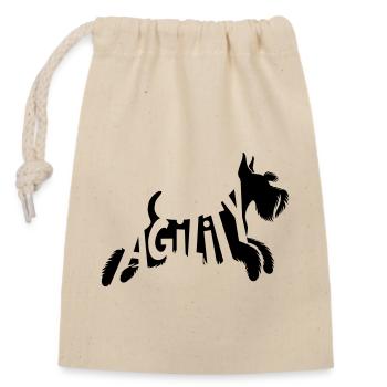 Agilité Schnauzer SVG Vecteur Couleur Sélectionnable - Sac cadeau en coton avec cordon (14 x 20 cm) - nature - Devant