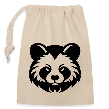 Kleiner Panda - Verschließbarer Geschenkbeutel aus Baumwolle (14x20cm) - Natur - Vorne