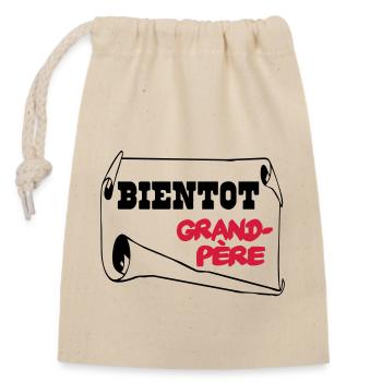 Soon to be a grandfather - Closable cotton gift bag (14x20cm) - nature - Front