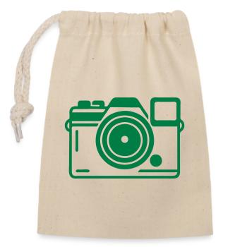 Logo de l’appareil photo - Sac cadeau en coton avec cordon (14 x 20 cm) - nature - Devant