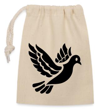 Colombe - Sac cadeau en coton avec cordon (14 x 20 cm) - nature - Devant