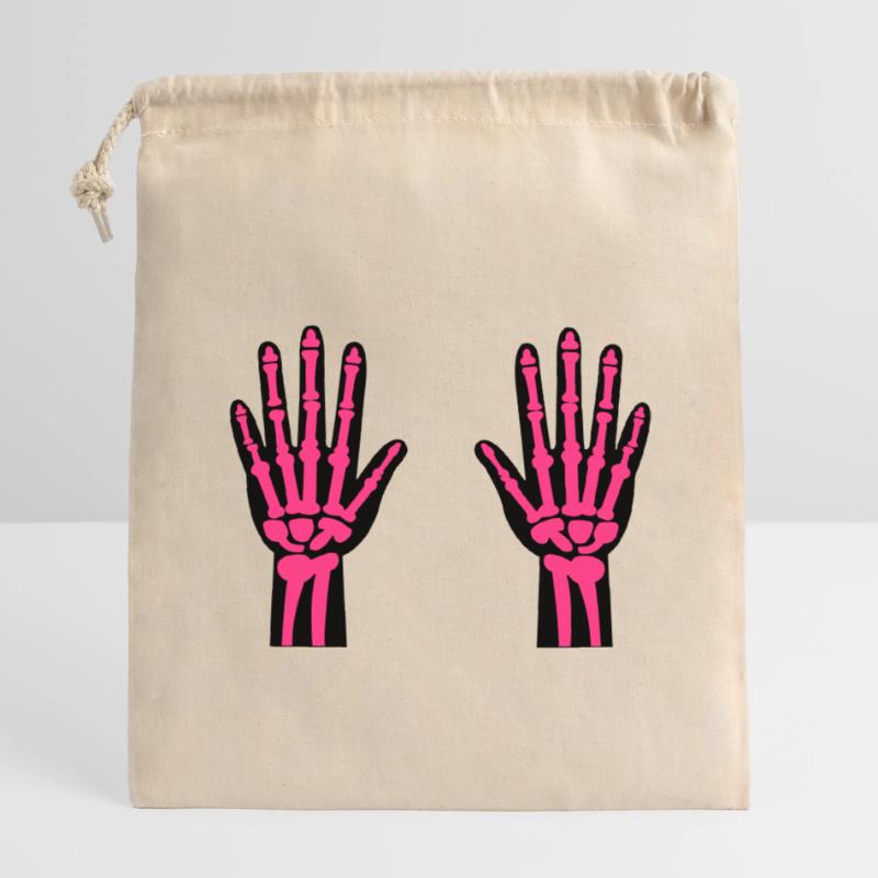 Skeleton Hands 02 Closable cotton gift bag (14x20cm)