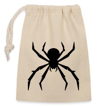 Spinne - Verschließbarer Geschenkbeutel aus Baumwolle (14x20cm) - Natur - Vorne