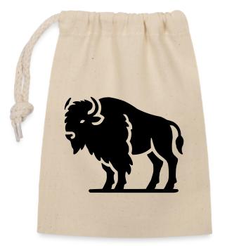 bison tier - Verschließbarer Geschenkbeutel aus Baumwolle (14x20cm) - Natur - Vorne