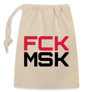 FCK MSK dans les COULEURS SOUHAITÉES ! - Sac cadeau en coton avec cordon (14 x 20 cm) - nature - Devant