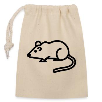 Icône de contour de souris noire - Parfait pour l’amour des animaux - Sac cadeau en coton avec cordon (14 x 20 cm) - nature - Devant