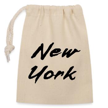 new work - Closable cotton gift bag (14x20cm) - nature - Front