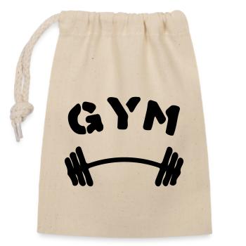 Salle de sport - Sac cadeau en coton avec cordon (14 x 20 cm) - nature - Devant