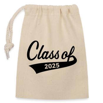 Classe de 2025 (Classe de graduation / B) - Sac cadeau en coton avec cordon (14 x 20 cm) - nature - Devant