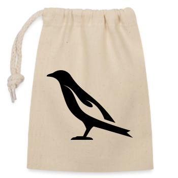 Brennender Vogel | Burning Bird Silhouette - Verschließbarer Geschenkbeutel aus Baumwolle (14x20cm) - Natur - Vorne