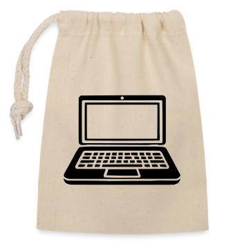 ordinateur portable - Sac cadeau en coton avec cordon (14 x 20 cm) - nature - Devant