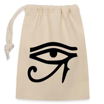 auge_des_horus - Verschließbarer Geschenkbeutel aus Baumwolle (14x20cm) - Natur - Vorne