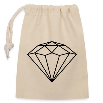 Diamond | polygons - Closable cotton gift bag (14x20cm) - nature - Front