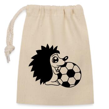play soccer ball sport club dangerous pla - Closable cotton gift bag (14x20cm) - nature - Front