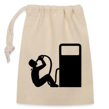 drink poison oil Petrol Diesel drink drunk poison - Closable cotton gift bag (14x20cm) - nature - Front