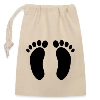 feet - Closable cotton gift bag (14x20cm) - nature - Front