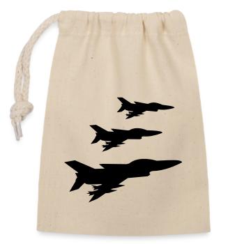 Avion de chasse de l’équipe d’escadron - Sac cadeau en coton avec cordon (14 x 20 cm) - nature - Devant