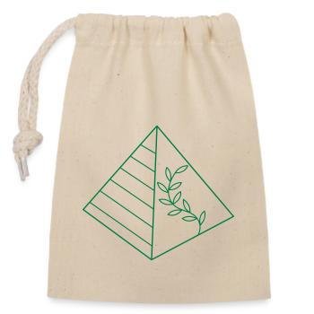 Pyramid with floral growth - Closable cotton gift bag (14x20cm) - nature - Front