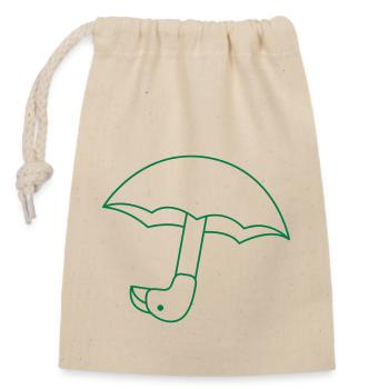 CUTE bird umbrella - Closable cotton gift bag (14x20cm) - nature - Front
