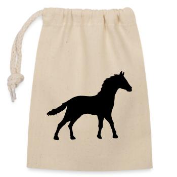 Horse Silhouette Outline Shadow - Closable cotton gift bag (14x20cm) - nature - Front