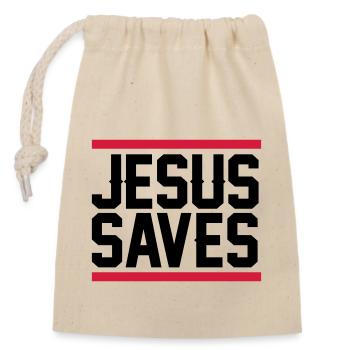 Jésus sauve - Sac cadeau en coton avec cordon (14 x 20 cm) - nature - Devant