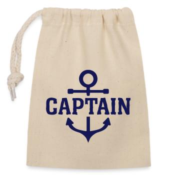 Captain - Closable cotton gift bag (14x20cm) - nature - Front