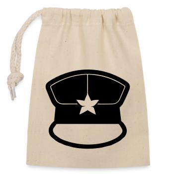 Casque policier - Sac cadeau en coton avec cordon (14 x 20 cm) - nature - Devant