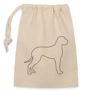 dogge konturen 1 - Verschließbarer Geschenkbeutel aus Baumwolle (14x20cm) - Natur - Vorne