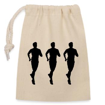 Jogging 3 - Closable cotton gift bag (14x20cm) - nature - Front