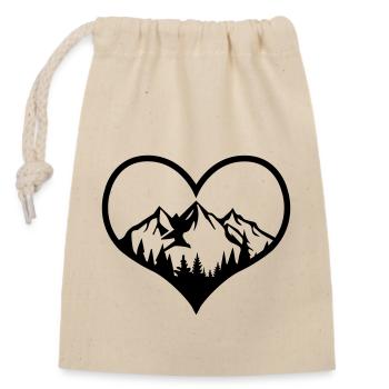 Summit love - Closable cotton gift bag (14x20cm) - nature - Front