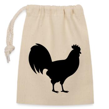 Poule - Sac cadeau en coton avec cordon (14 x 20 cm) - nature - Devant
