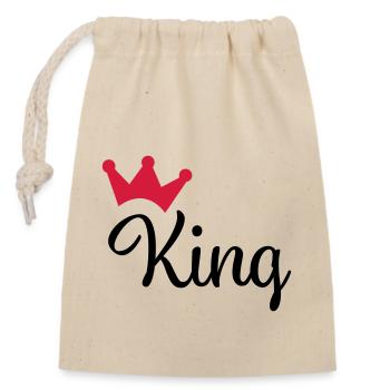 King with Crown - Closable cotton gift bag (14x20cm) - nature - Front
