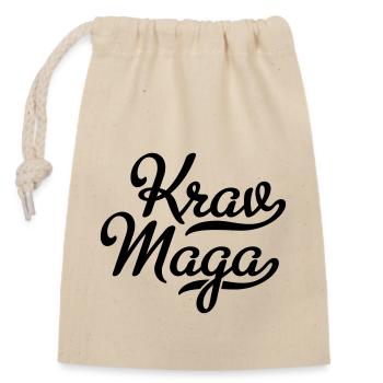 Krav Maga - Verschließbarer Geschenkbeutel aus Baumwolle (14x20cm) - Natur - Vorne