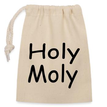 Holy Moly - Verschließbarer Geschenkbeutel aus Baumwolle (14x20cm) - Natur - Vorne