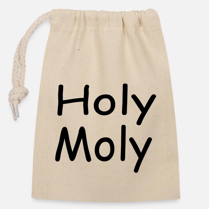 Holy Moly - Verschließbarer Geschenkbeutel aus Baumwolle (14x20cm) - Natur