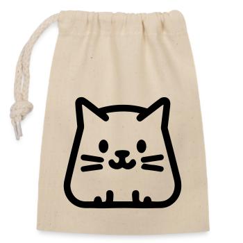 kitten - Closable cotton gift bag (14x20cm) - nature - Front