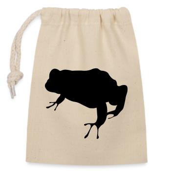 Frog - Closable cotton gift bag (14x20cm) - nature - Front