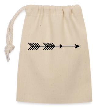 Right arrow - Closable cotton gift bag (14x20cm) - nature - Front